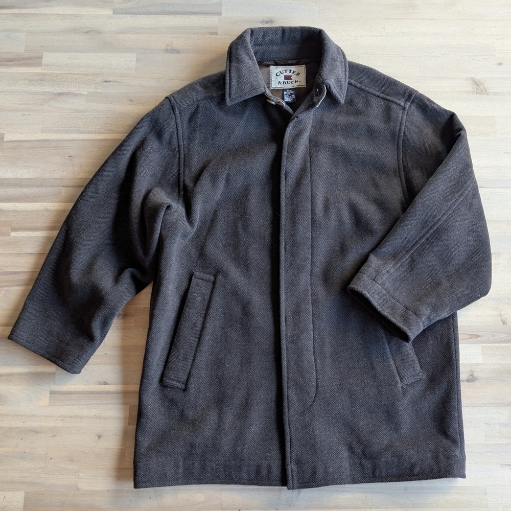 Cutter & Buck Wool‎ Blend Men's Brown Coat Medium